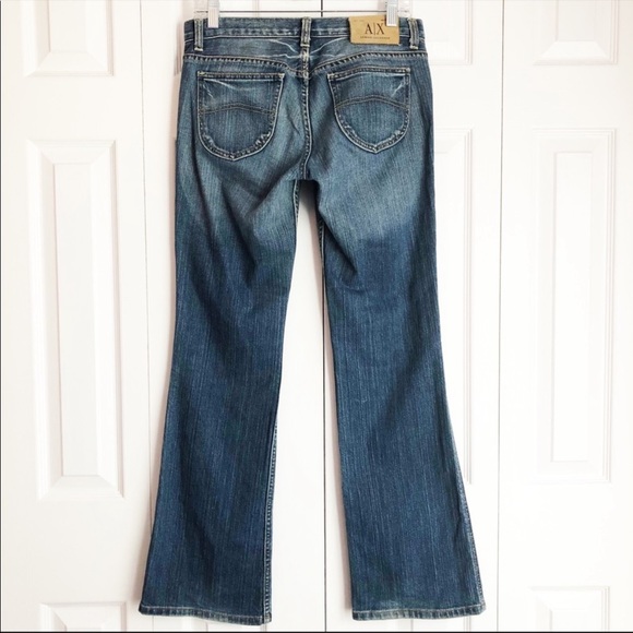 AX Armani Exchange Distressed Bootcut Jeans, Size 10 - Picture 2 of 10